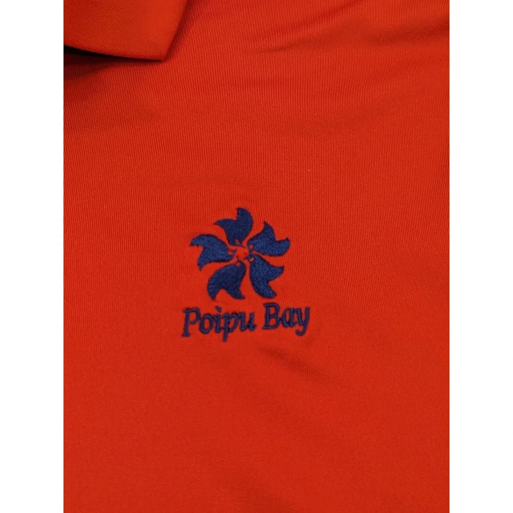 Nike  Dri‎ Fit Mens M Polo Shirt Orange Swoosh Logo Embroider Poipu Bay Golf